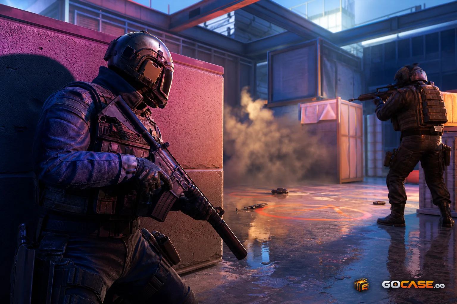 Players securing a bombsite after a clean round