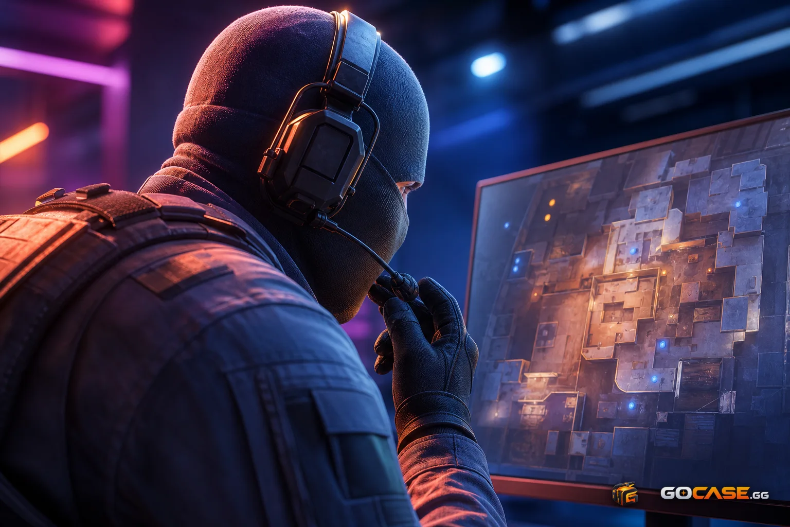 A player in headset during a CS2 practice session